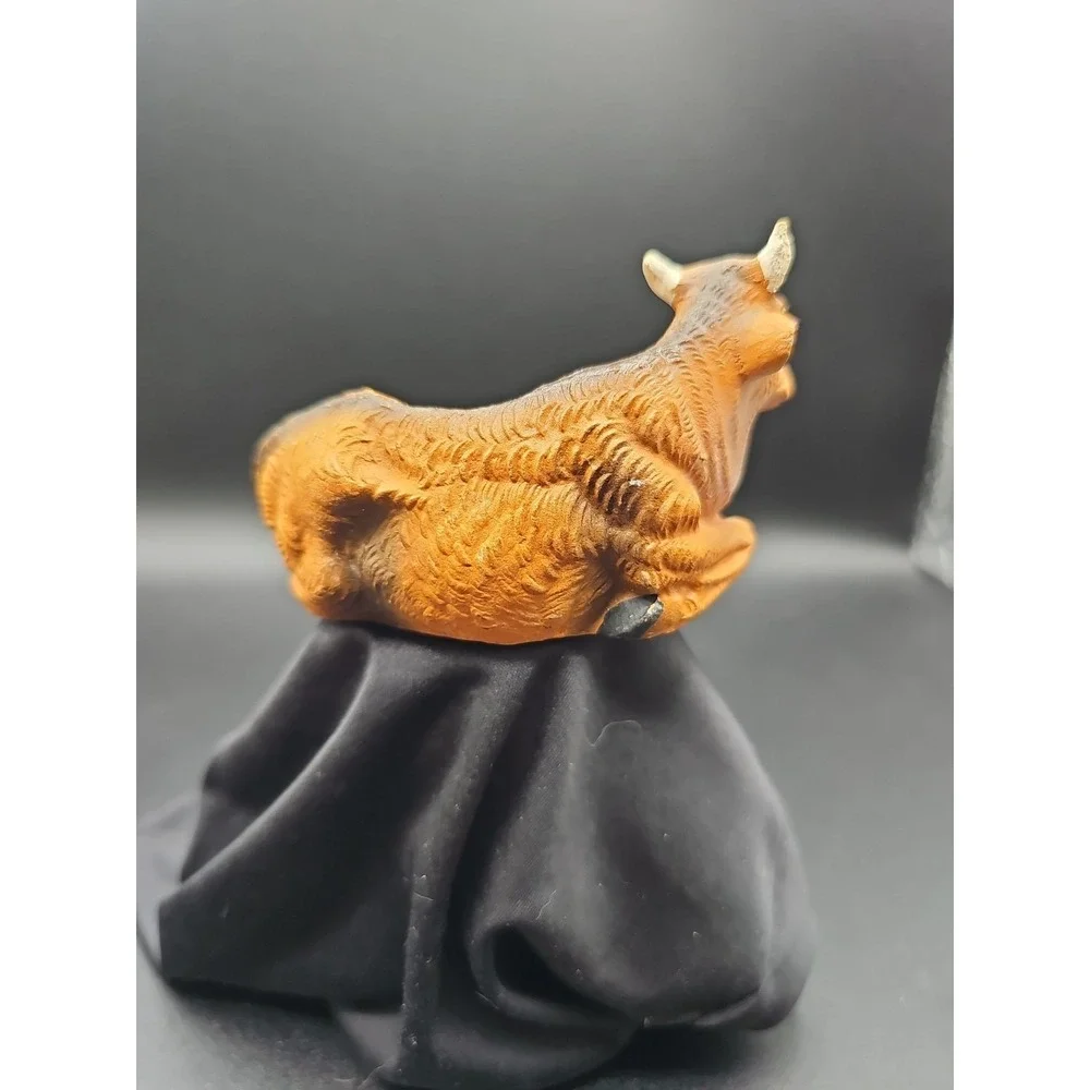 Vintage Fontanini Nativity Seated Ox Cow Figurine Depose Italy Mold 15. AA